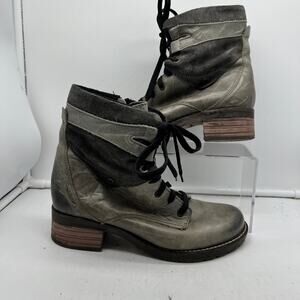 Dromedaris Boots Womens 38 Kara Lace Up Leather Suede Side Zipper US 7.5-8